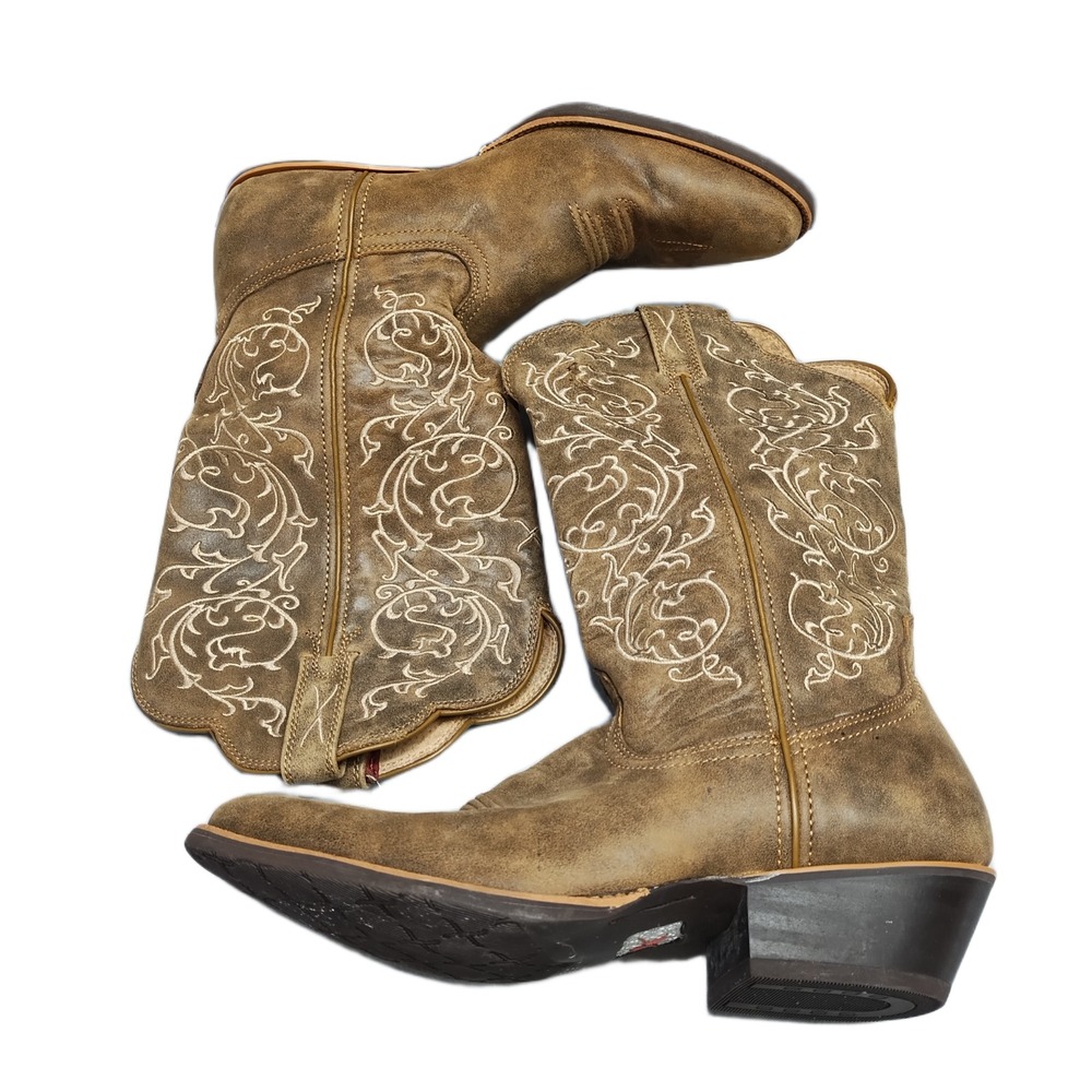 Twisted X Western Boots Womens Size 10W Brown Leather Block Heel Pointed Toe